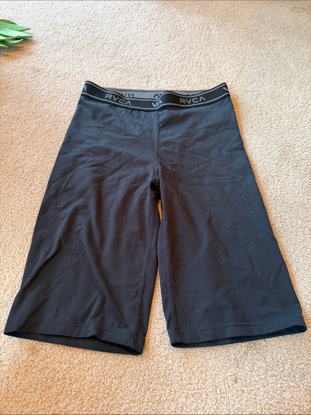 RVCA Black Athletic Bike Shorts with Branded Waistband